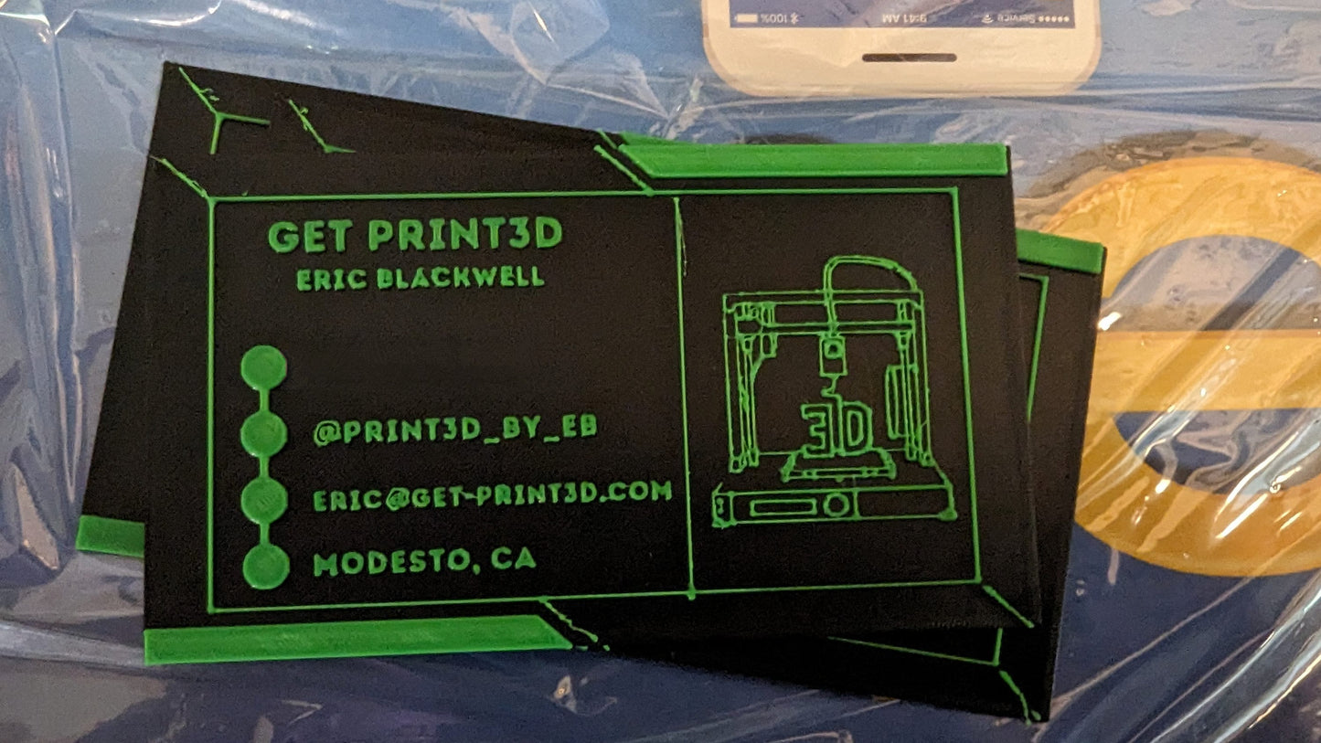 Custom 3D printed Premium Business Cards! Plastic stands out more than paper