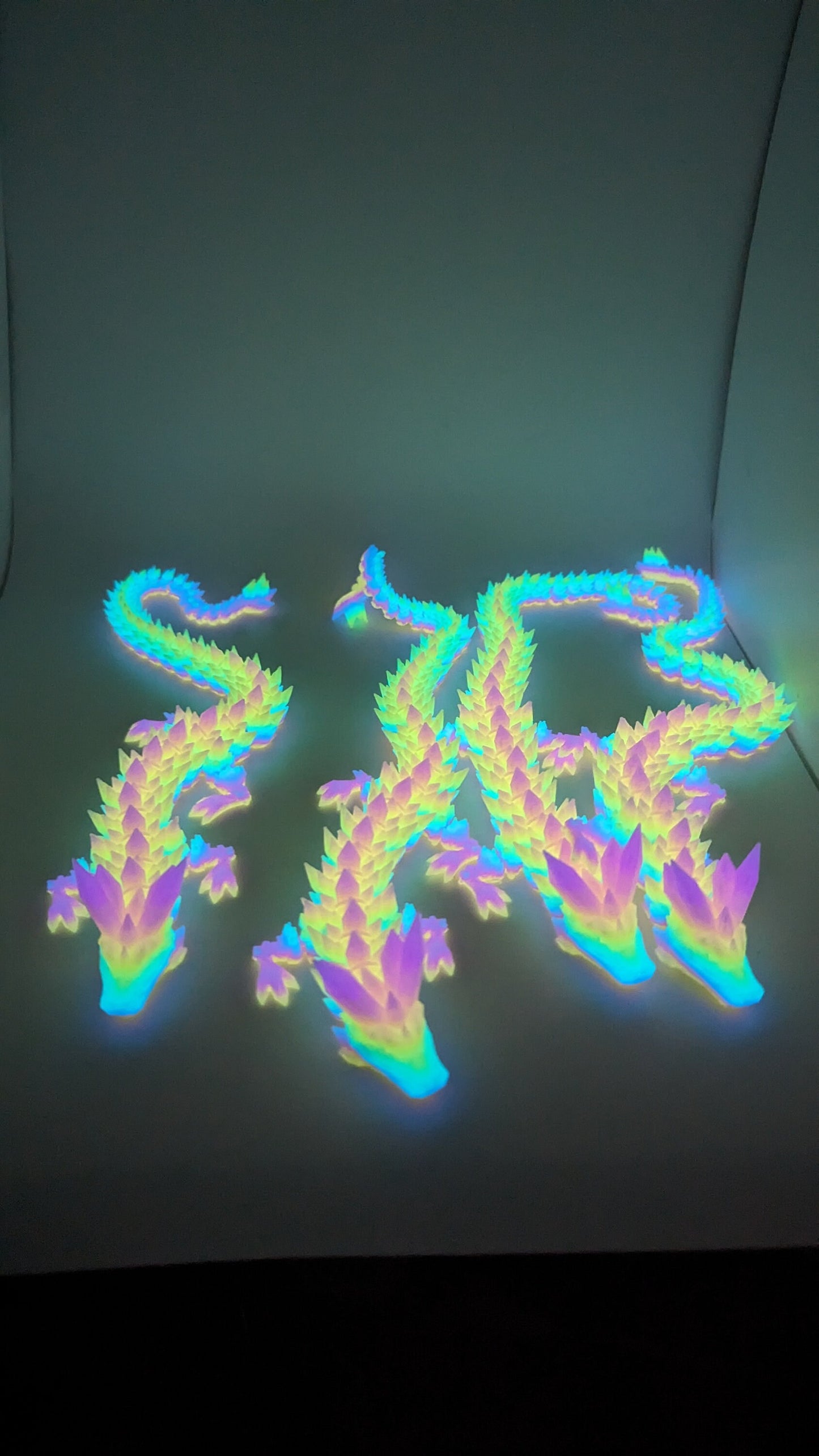 Rainbow Crystal Dragon - 3D printed fidget toy