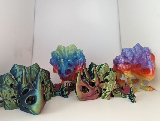 Flexi Skeleton Triceratops Dinosaur - 3D printed fidget toy
